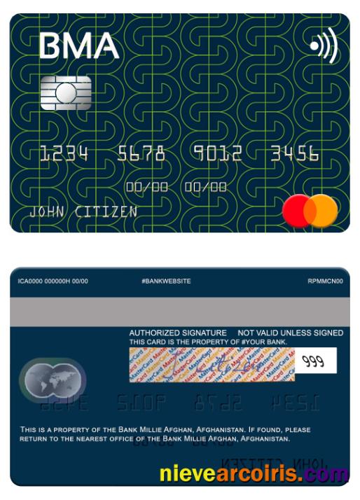 Afghanistan Bank Millie Afghan mastercard